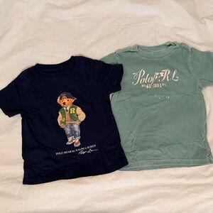 Two (2) Polo by Ralph Lauren Toddler Navy and Teal Short Sleeve Tees Size 3T